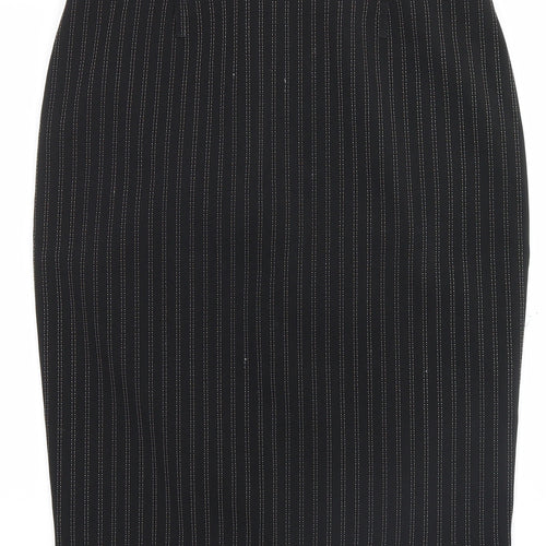 AMARANTO Womens Black Striped  Straight & Pencil Skirt Size 12