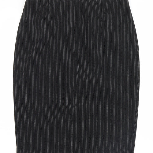 AMARANTO Womens Black Striped  Straight & Pencil Skirt Size 12