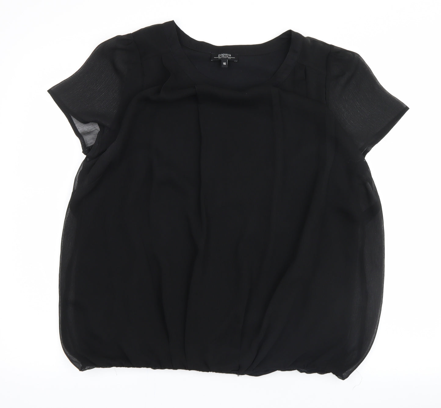 Papaya Womens Black   Basic Blouse Size 16