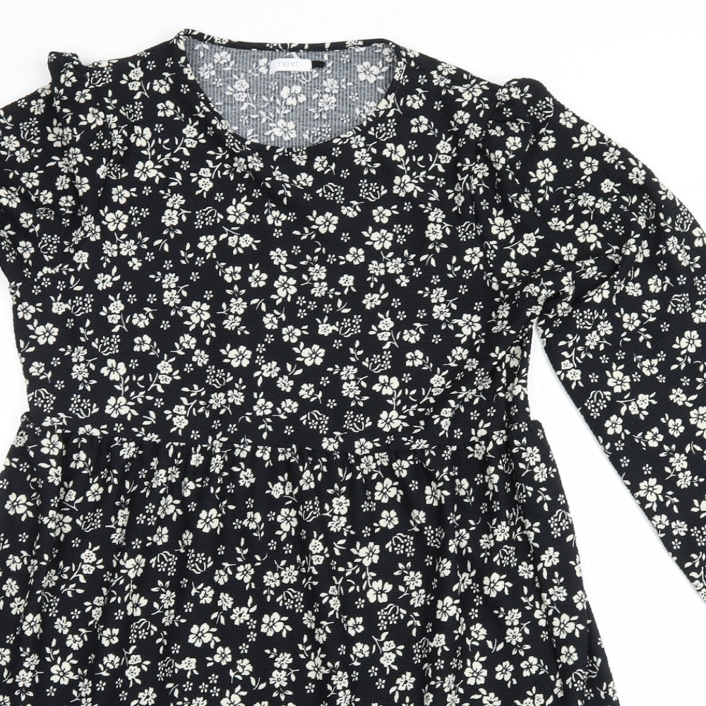 NEXT Girls Black Floral  Shift  Size 15 Years