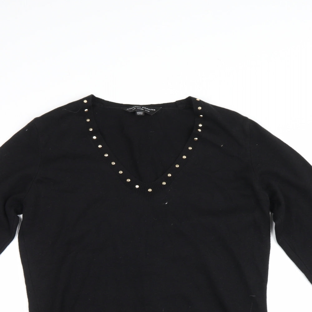 Dorothy Perkins Womens Black   Pullover Jumper Size 10