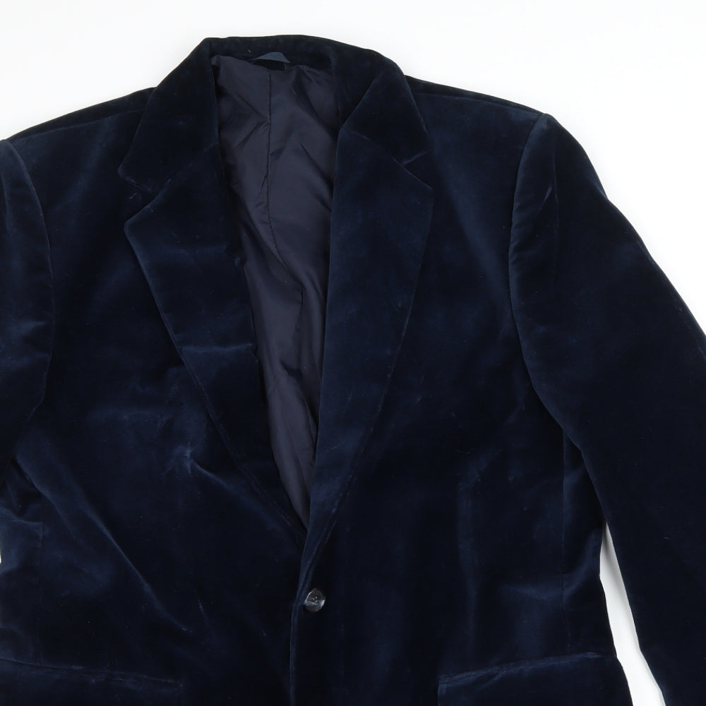 Preworn Mens Blue  Velvet Jacket Blazer Size 42