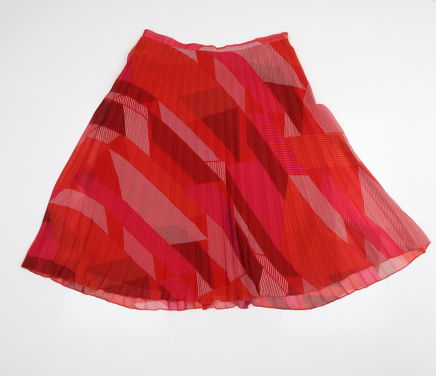 Marks and Spencer Womens Red Geometric  Peasant Skirt Size 14