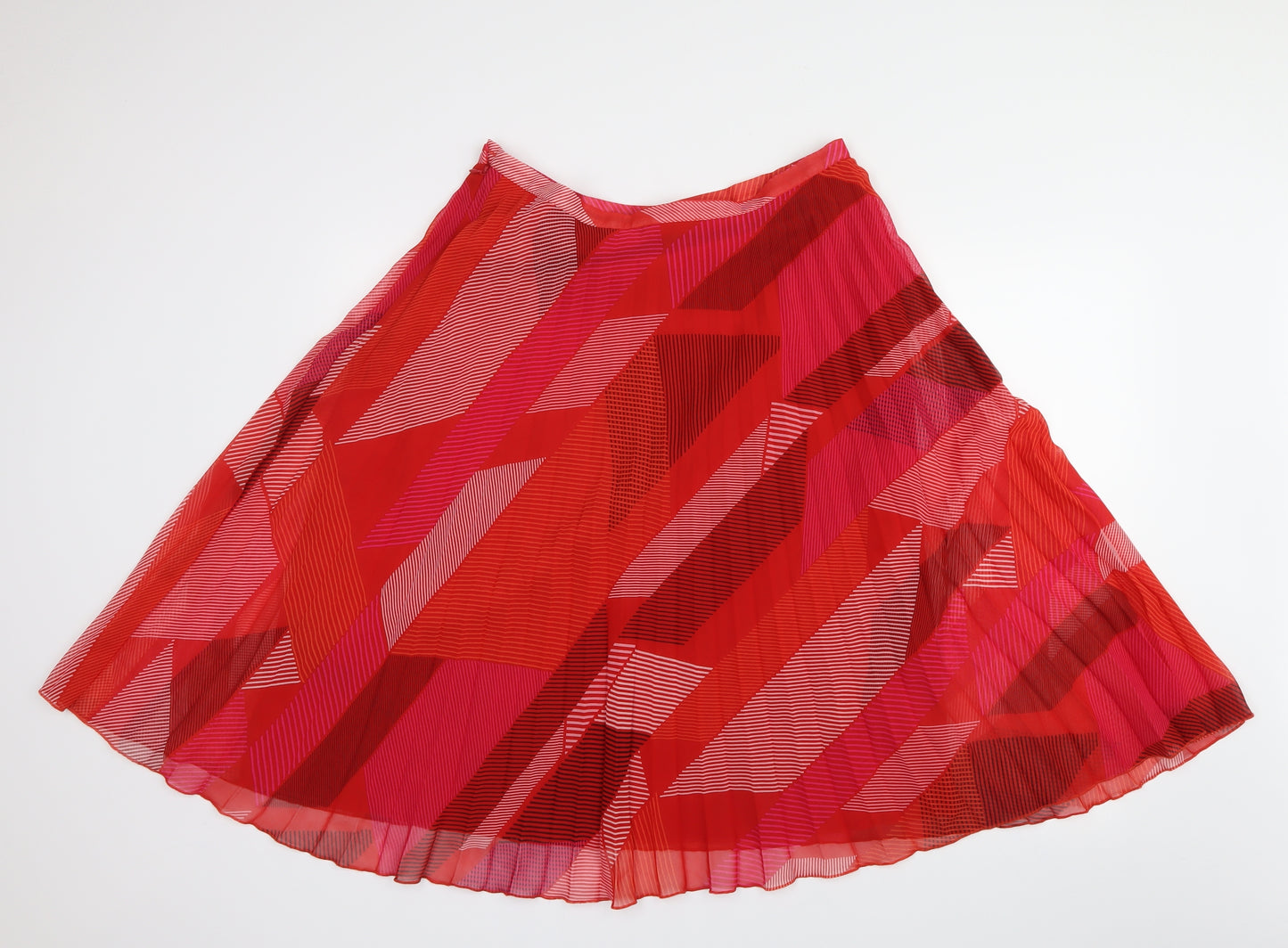Marks and Spencer Womens Red Geometric  Peasant Skirt Size 14
