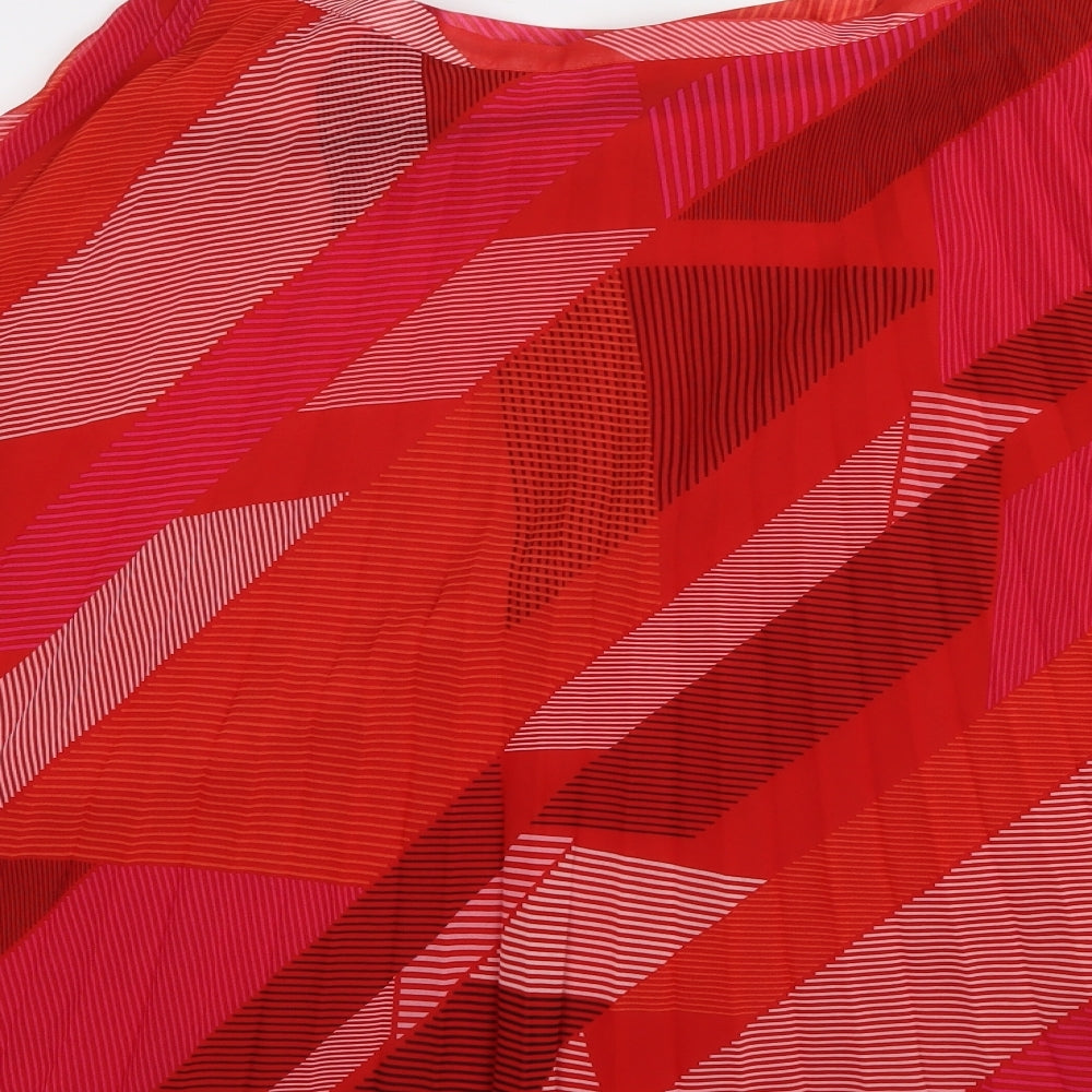 Marks and Spencer Womens Red Geometric  Peasant Skirt Size 14