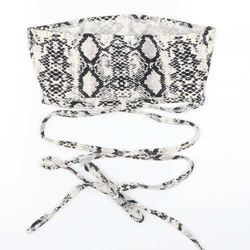 Zaful Womens White Animal Print  Cropped Tank Size S