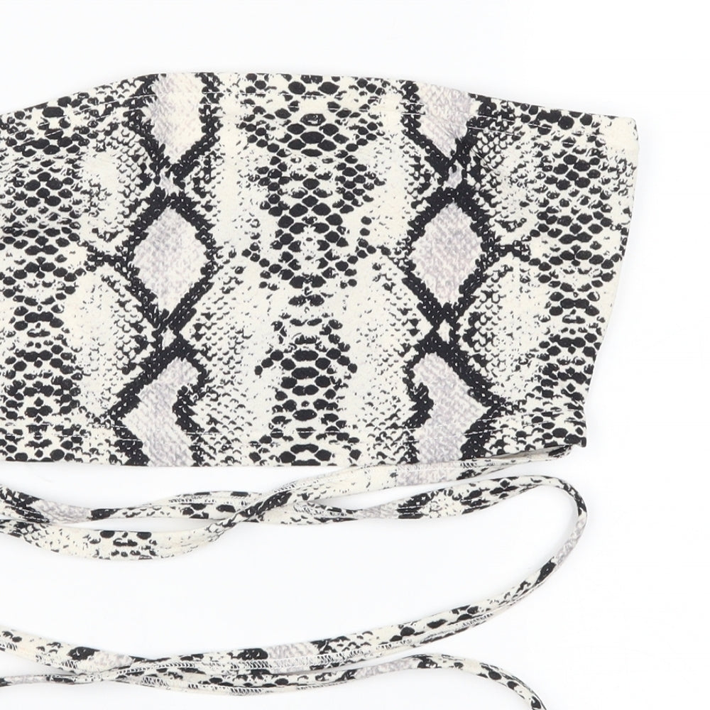 Zaful Womens White Animal Print  Cropped Tank Size S