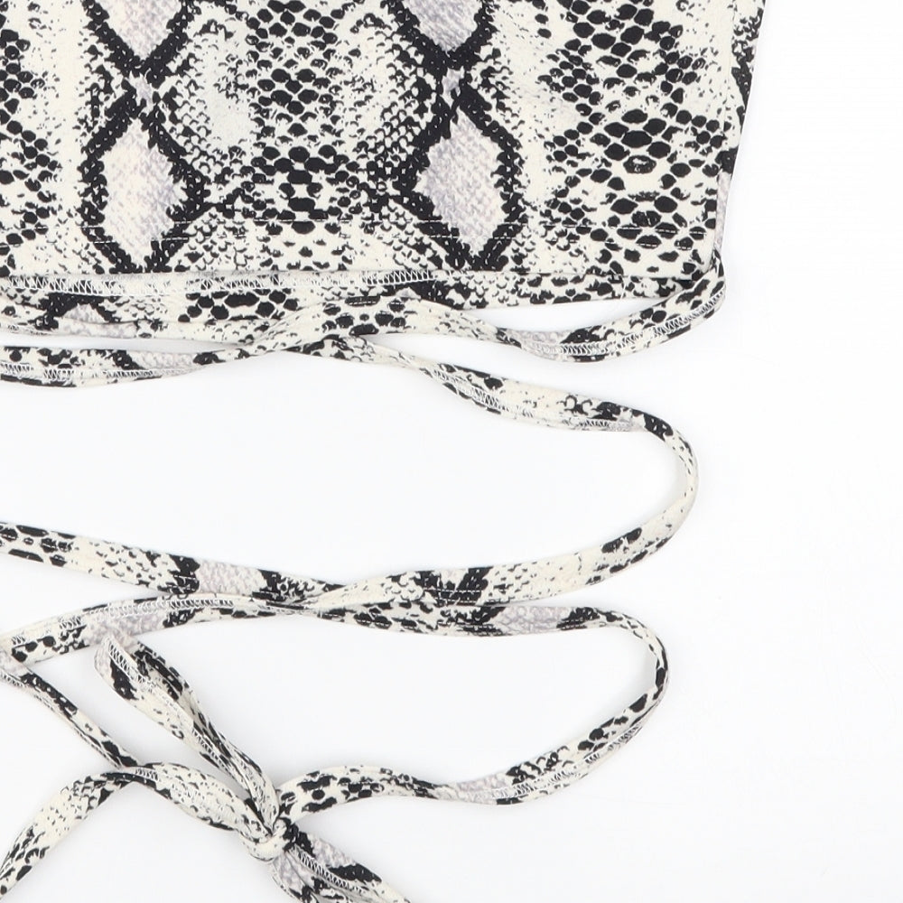 Zaful Womens White Animal Print  Cropped Tank Size S