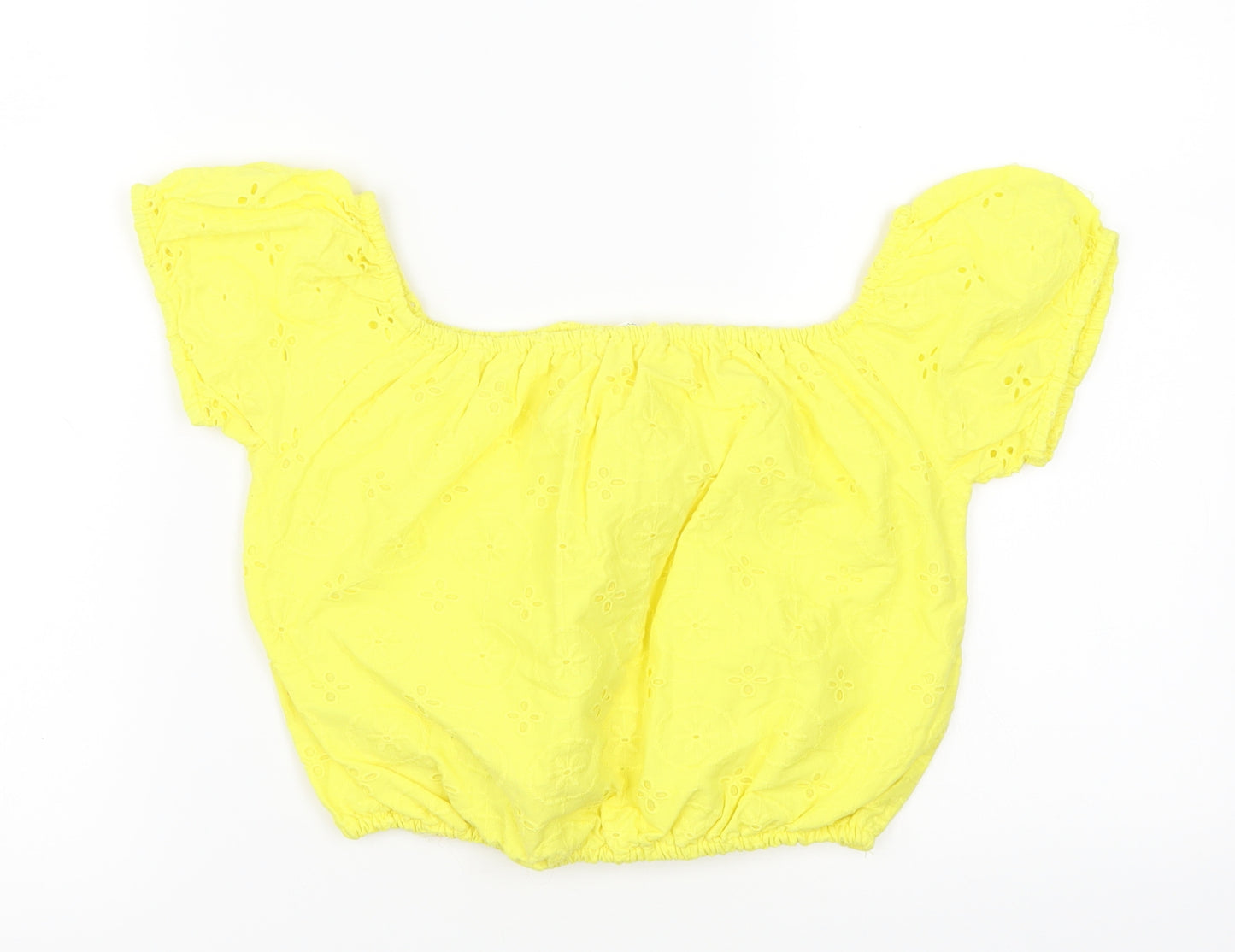 Candy Girls Yellow   Cropped Blouse Size 9 Years