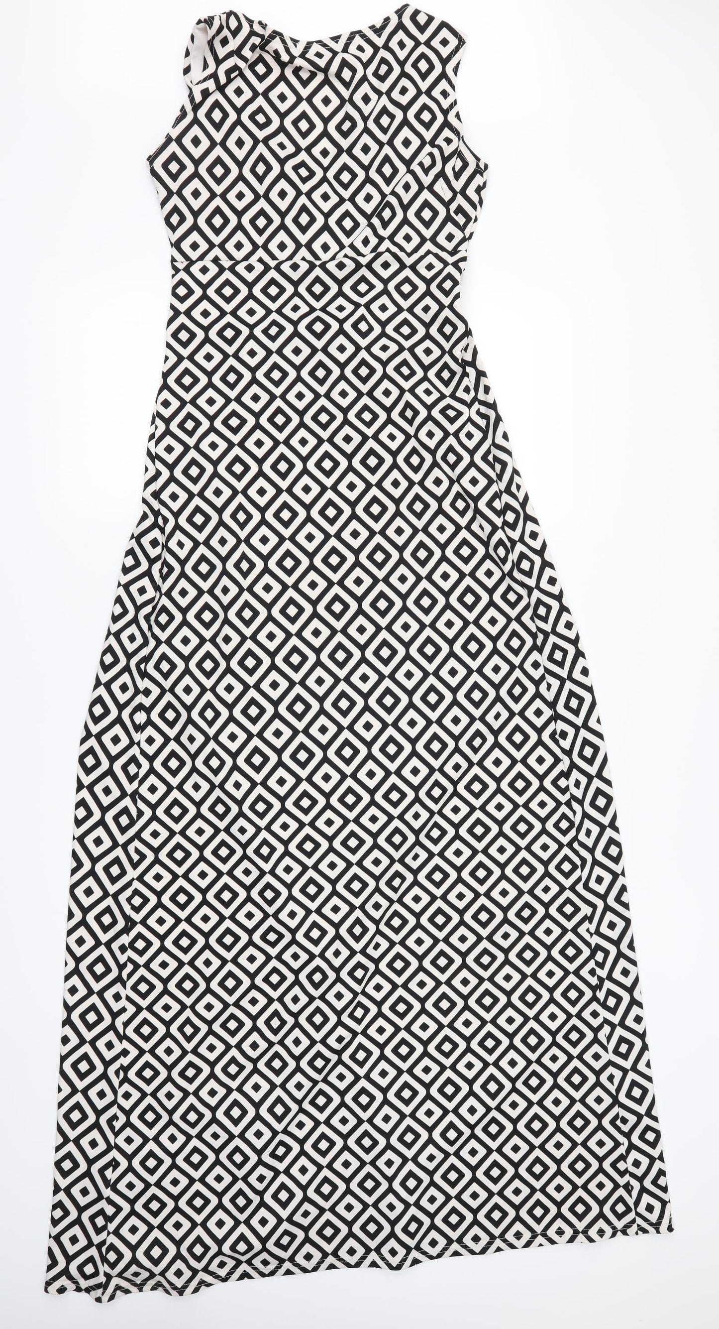 Quiz Womens Black Geometric  Maxi  Size 12