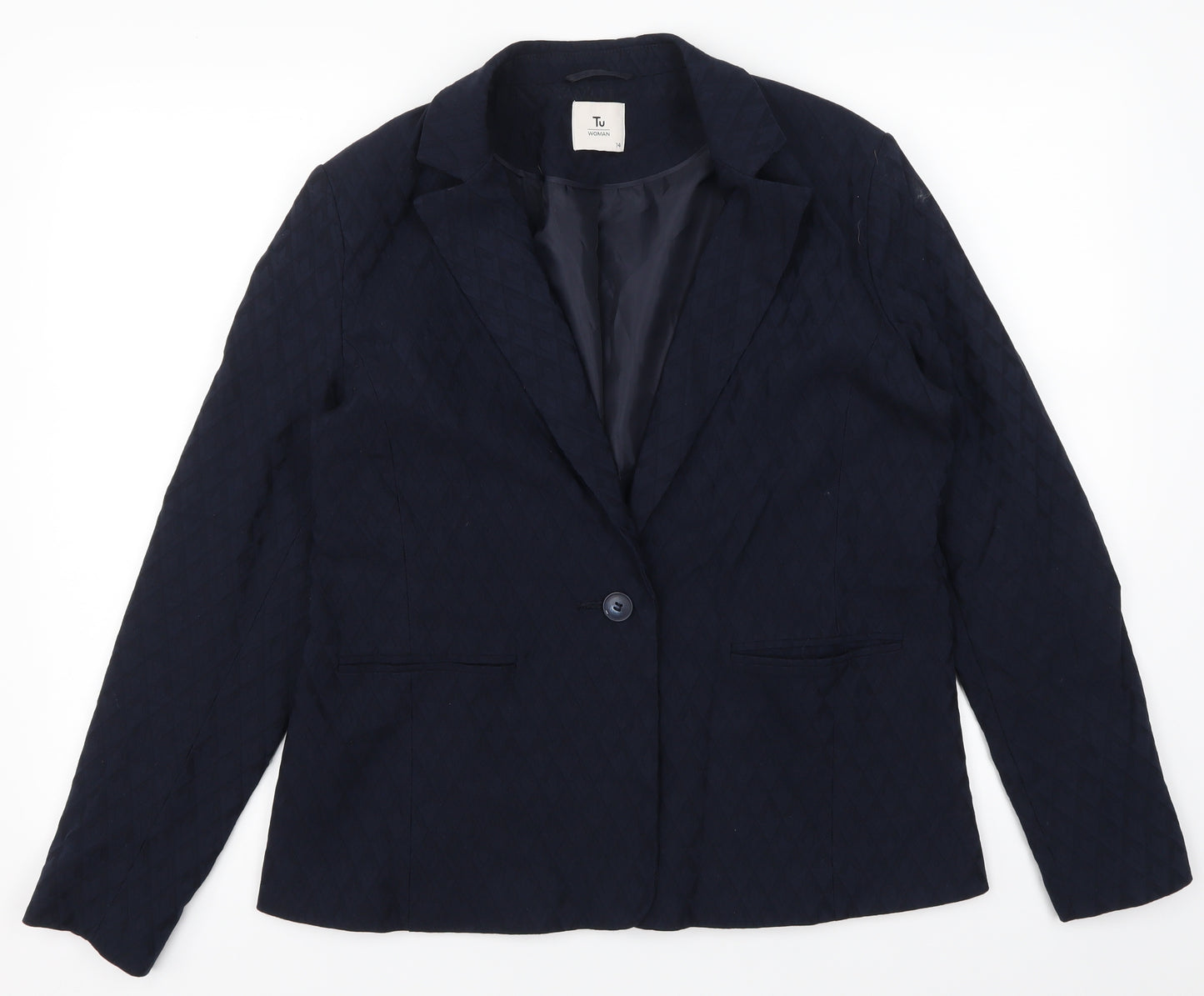 Tu  Womens Blue   Jacket Blazer Size 14