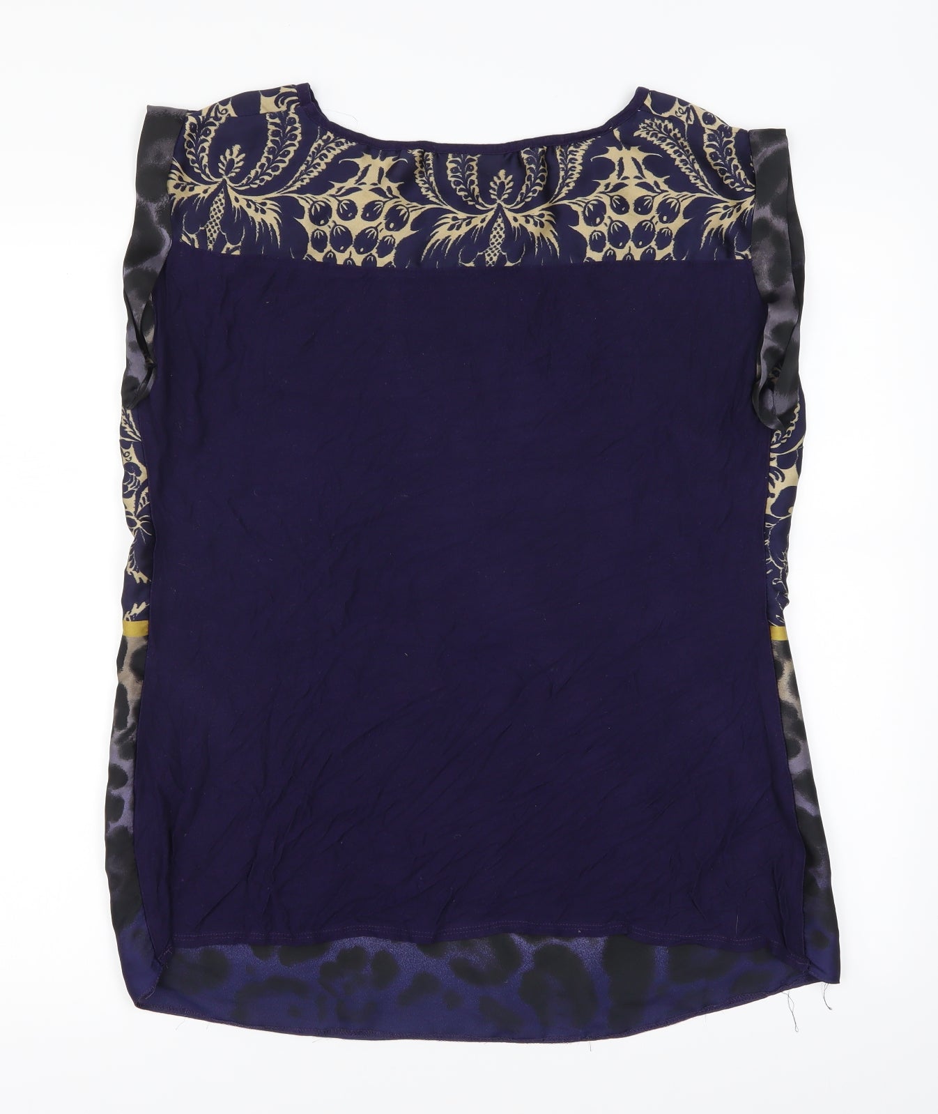 Wallis Womens Blue Animal Print  Basic Blouse Size M