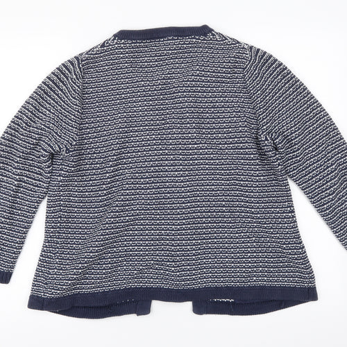 Tulchan Womens Blue Striped  Cardigan Jumper Size L