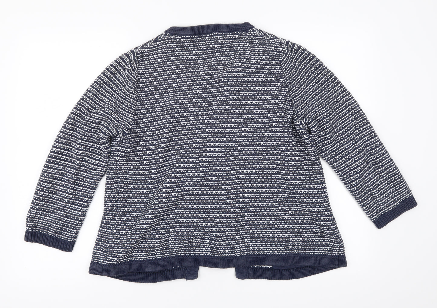 Tulchan Womens Blue Striped  Cardigan Jumper Size L