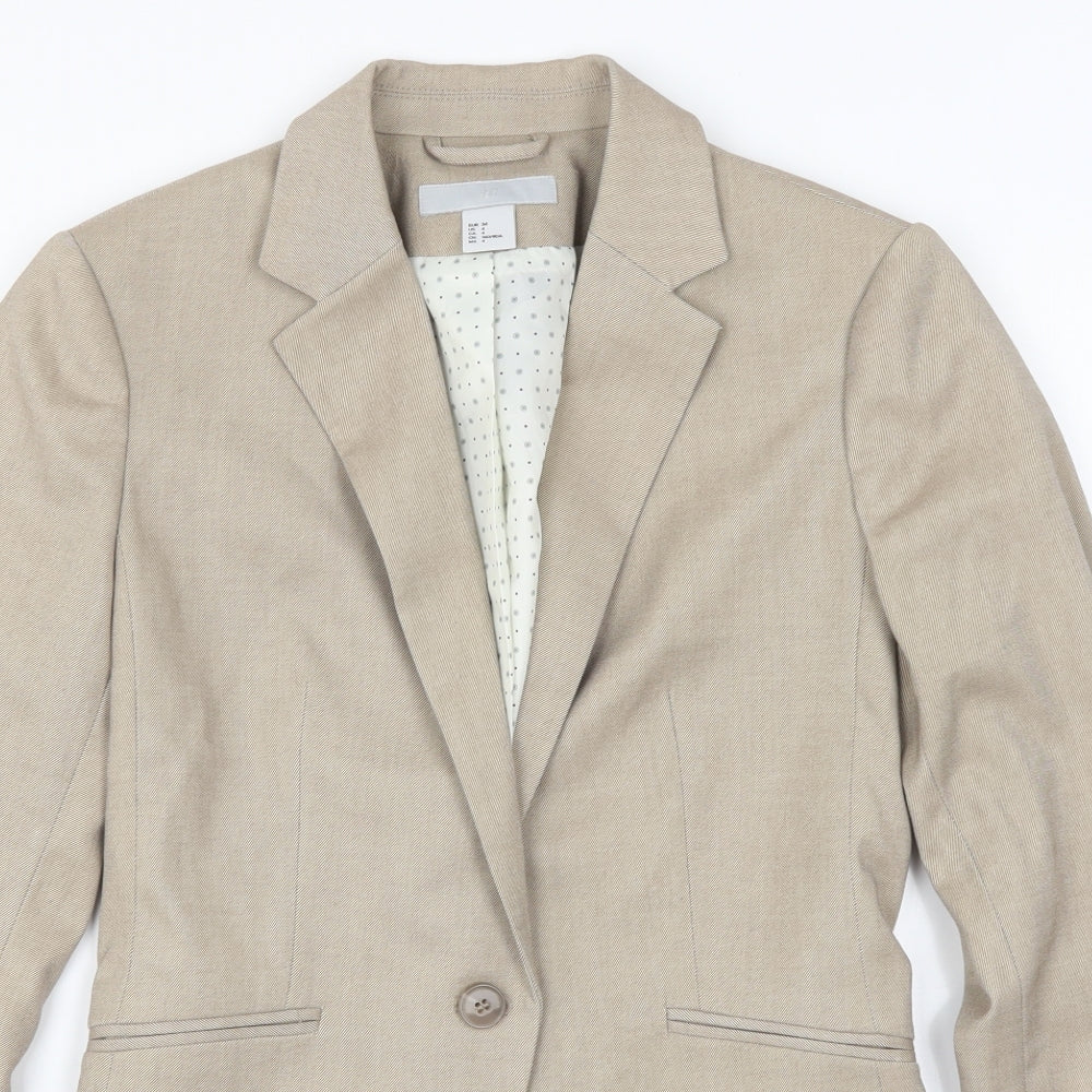 H&M Womens Brown   Jacket Blazer Size 34