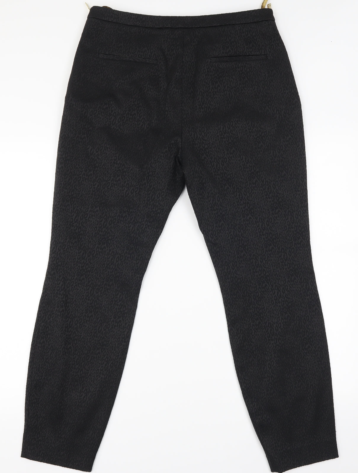 Ted Baker Womens Black Animal Print  Trousers  Size 4 L26 in