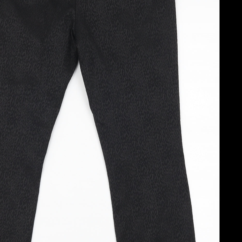 Ted Baker Womens Black Animal Print  Trousers  Size 4 L26 in