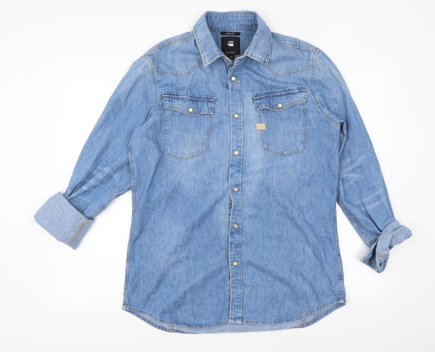 g star Mens Blue    Button-Up Size M