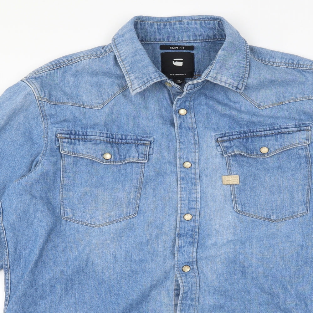 g star Mens Blue    Button-Up Size M