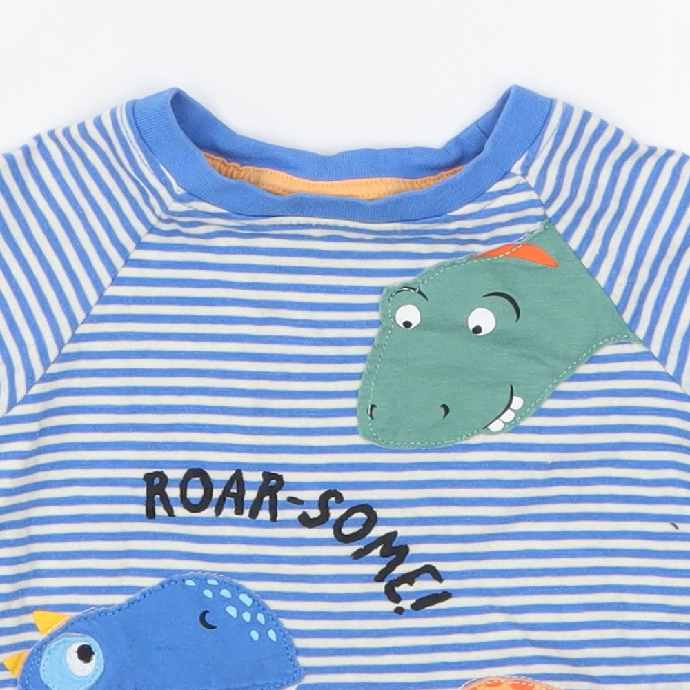 Nutmeg Baby Blue Striped  Basic T-Shirt Size 12-18 Months