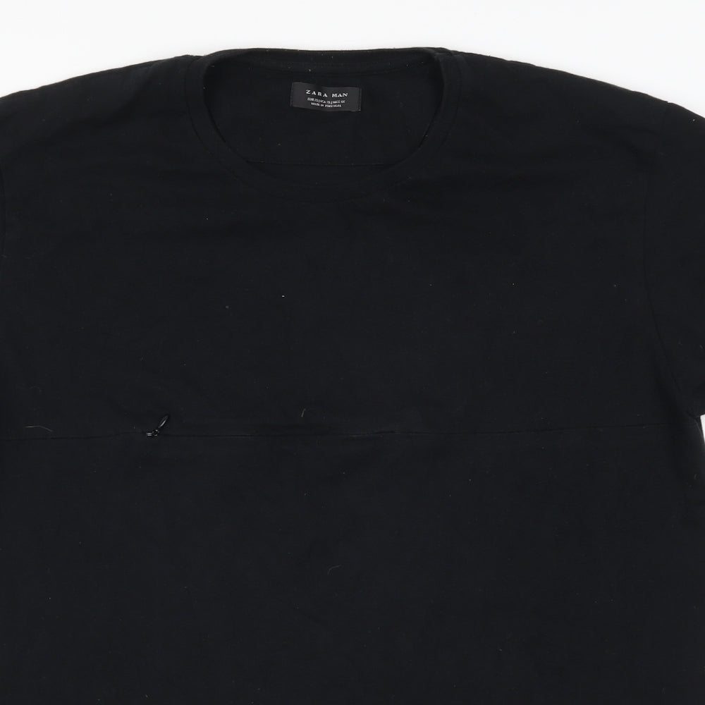 Zara Mens Black    T-Shirt Size XL