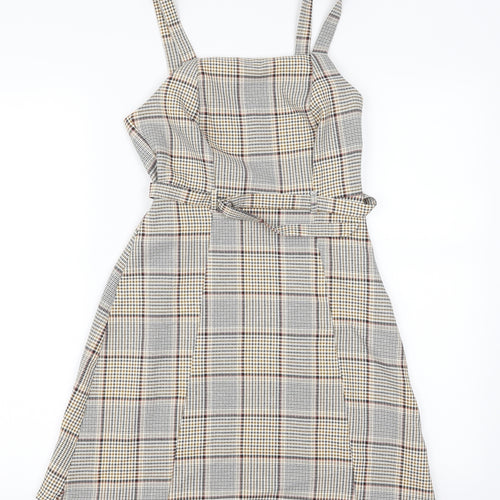 Primark Womens Brown Gingham  Fit & Flare  Size 4
