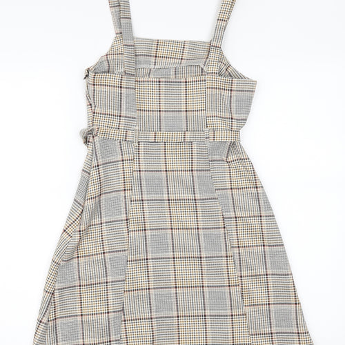 Primark Womens Brown Gingham  Fit & Flare  Size 4