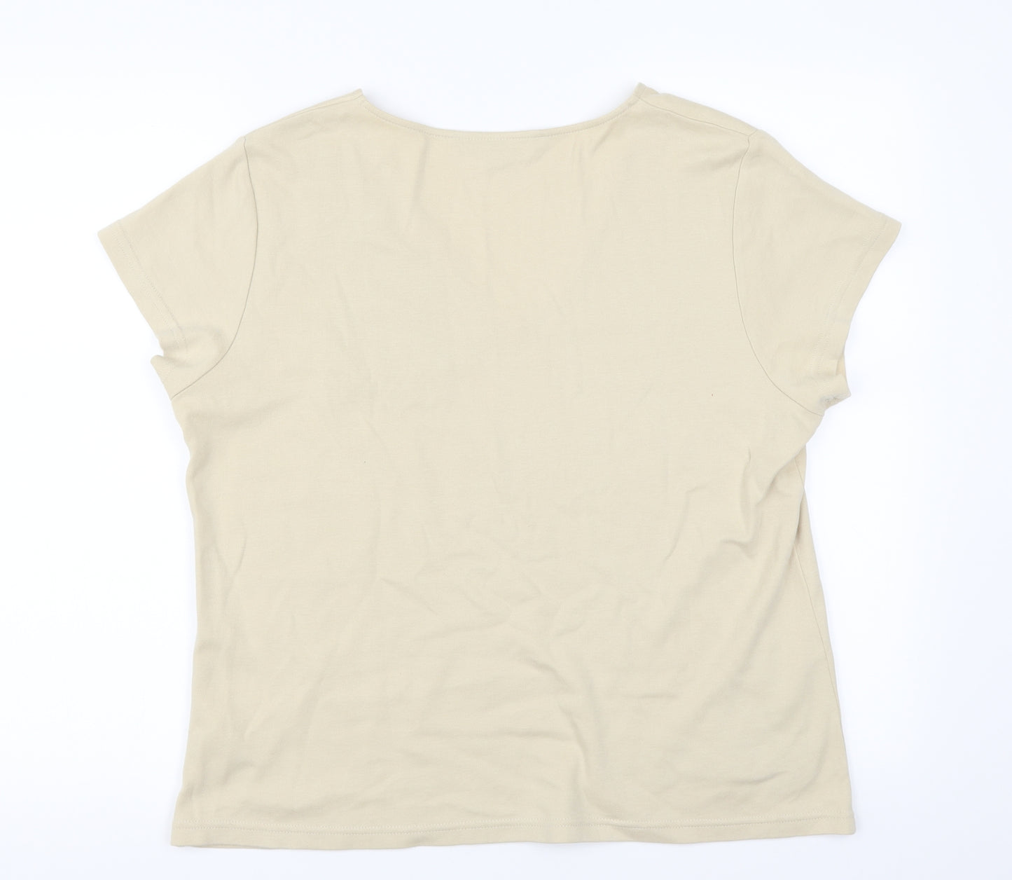 Casual Club Womens Beige   Basic T-Shirt Size 18