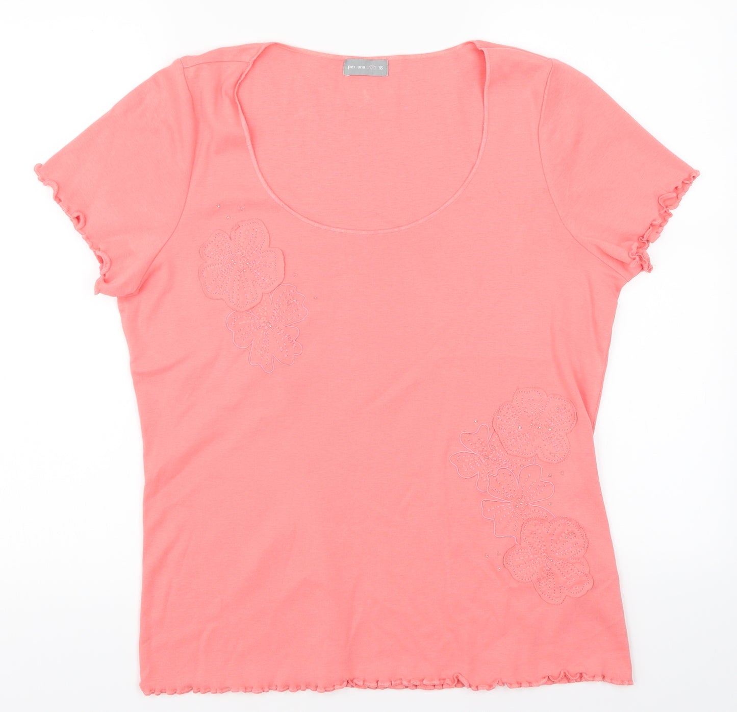 Per Una Womens Orange   Basic T-Shirt Size 18