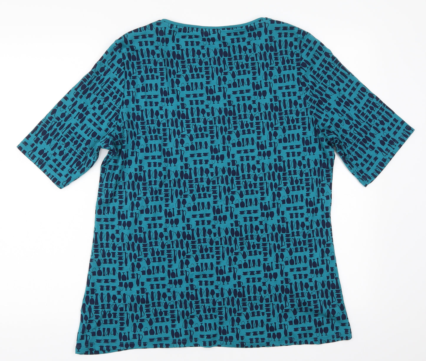 Marks and Spencer Womens Blue Polka Dot  Basic T-Shirt Size 20