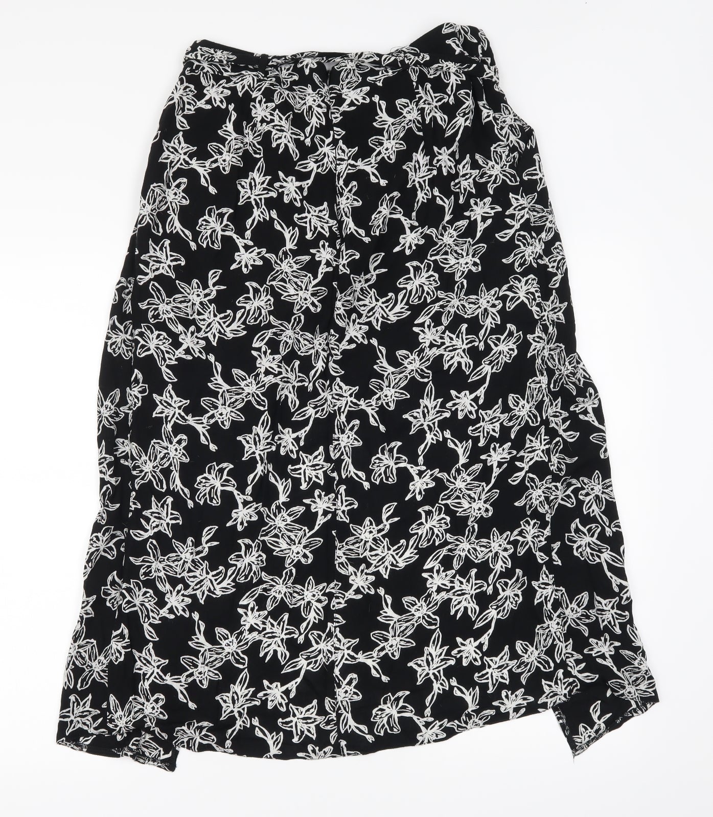 George Womens Black Floral  A-Line Skirt Size 10  - open with mini skirt underneath