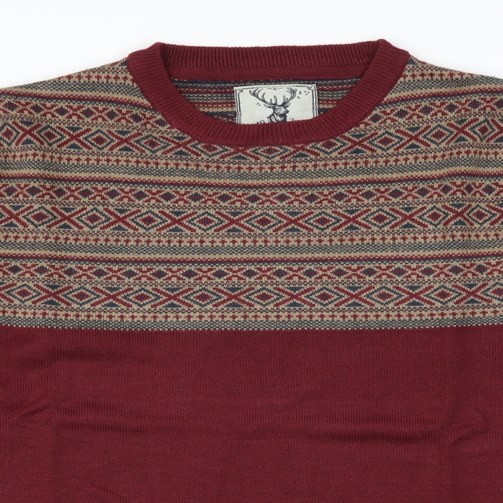 Blue Inc Mens Red   Pullover Jumper Size L