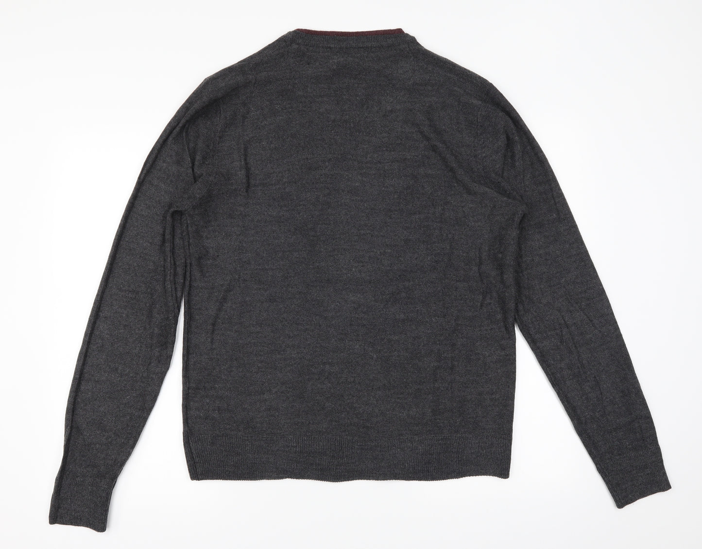 Brave Soul Mens Grey   Henley Jumper Size L