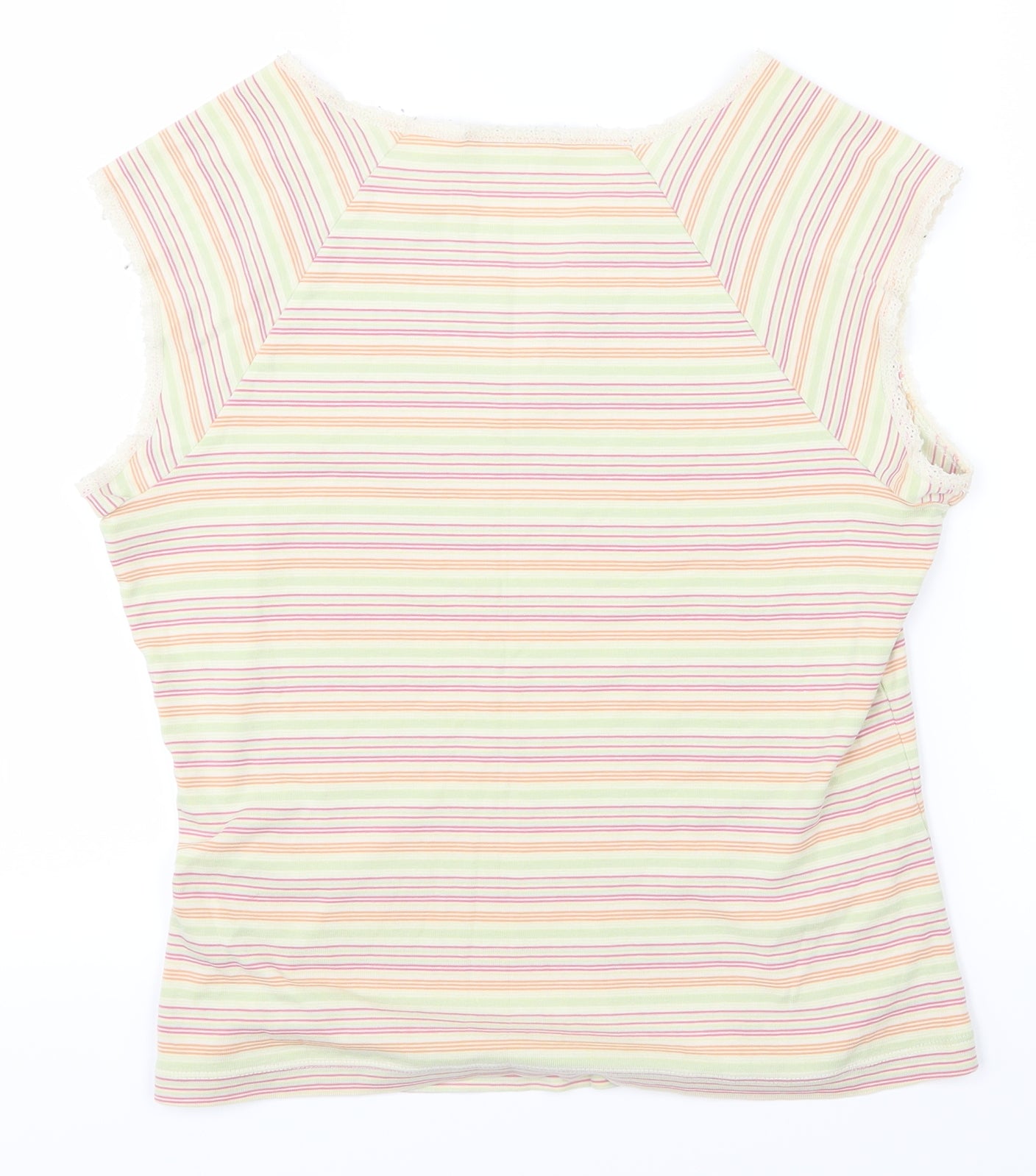 Marks and Spencer Womens Green Striped  Basic Tank Size 14
