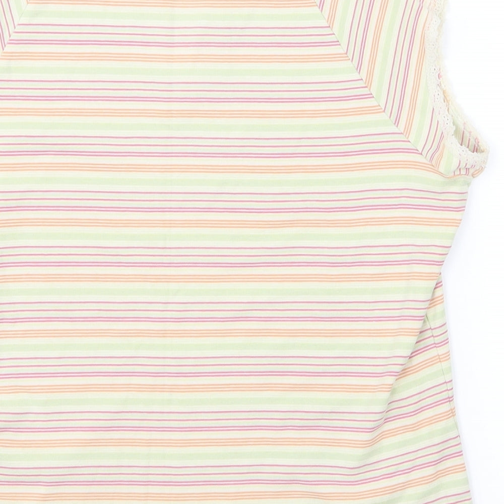 Marks and Spencer Womens Green Striped  Basic Tank Size 14