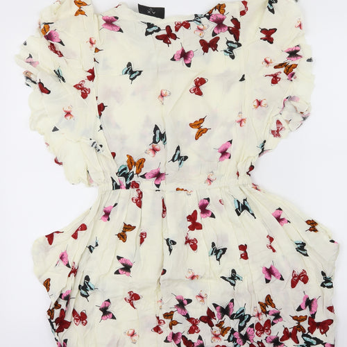 AX Paris Womens Yellow   A-Line  Size 10  - Butterflies