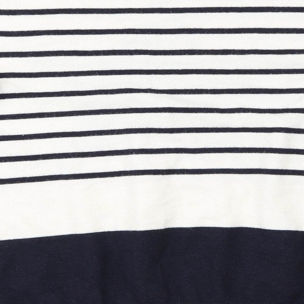 F&F Womens White Striped  Pullover Jumper Size 16  - Star