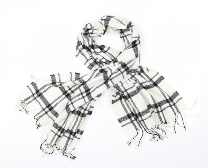 Primark Womens White Plaid Shawl/Wrap