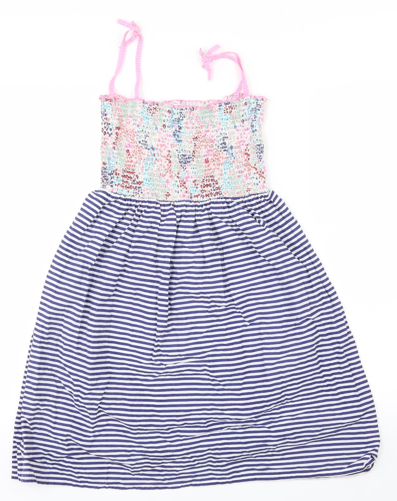 Angels Girls Blue Striped  A-Line  Size M