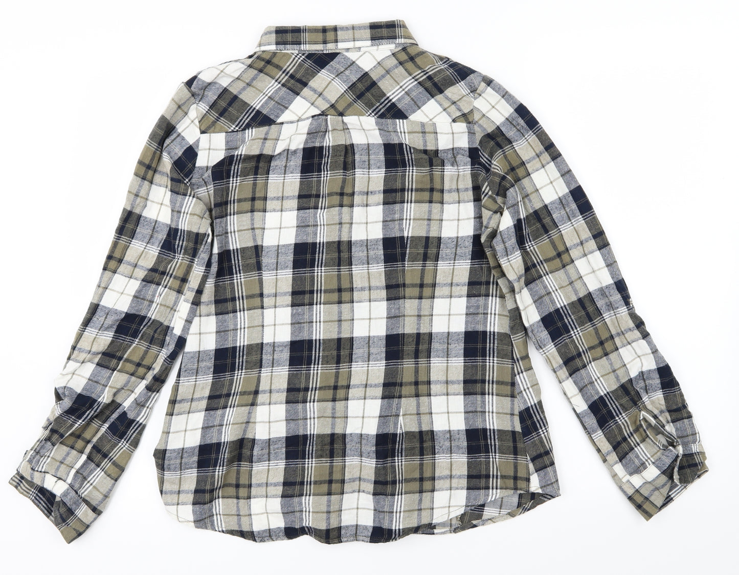 Select Womens Green Plaid  Basic Button-Up Size 10