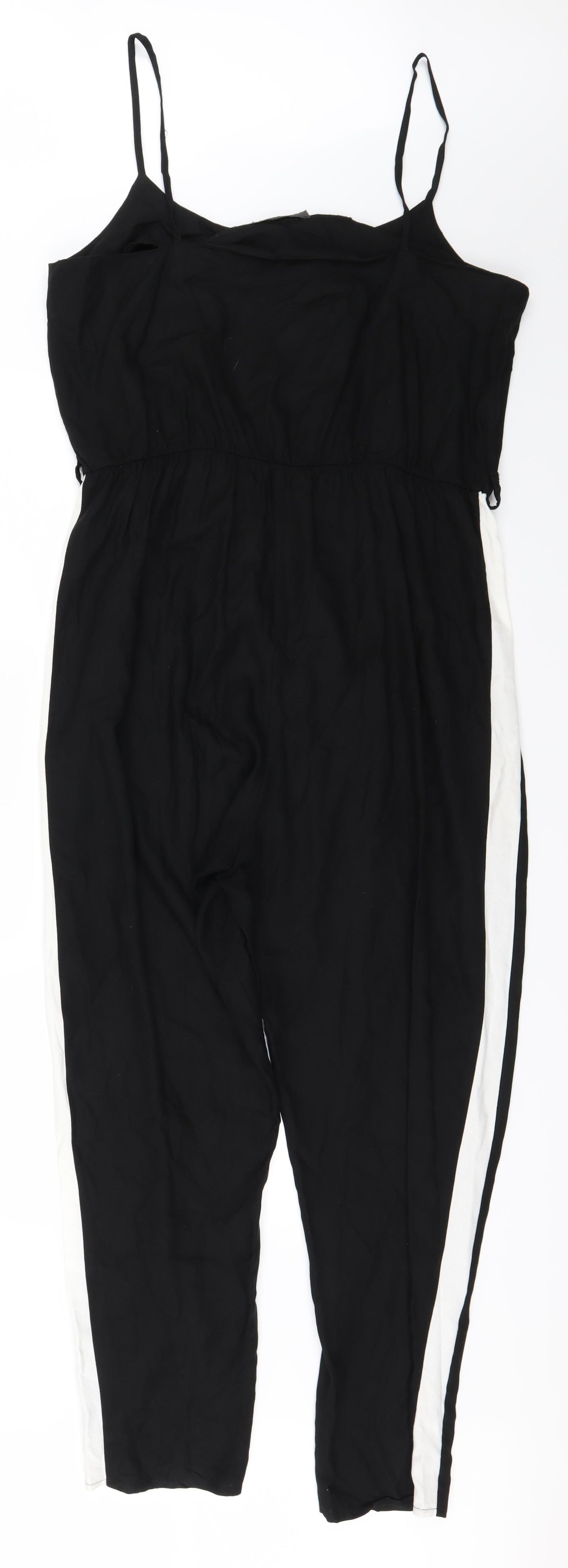 Primark Womens Black Striped  Jumpsuit One-Piece Size 16