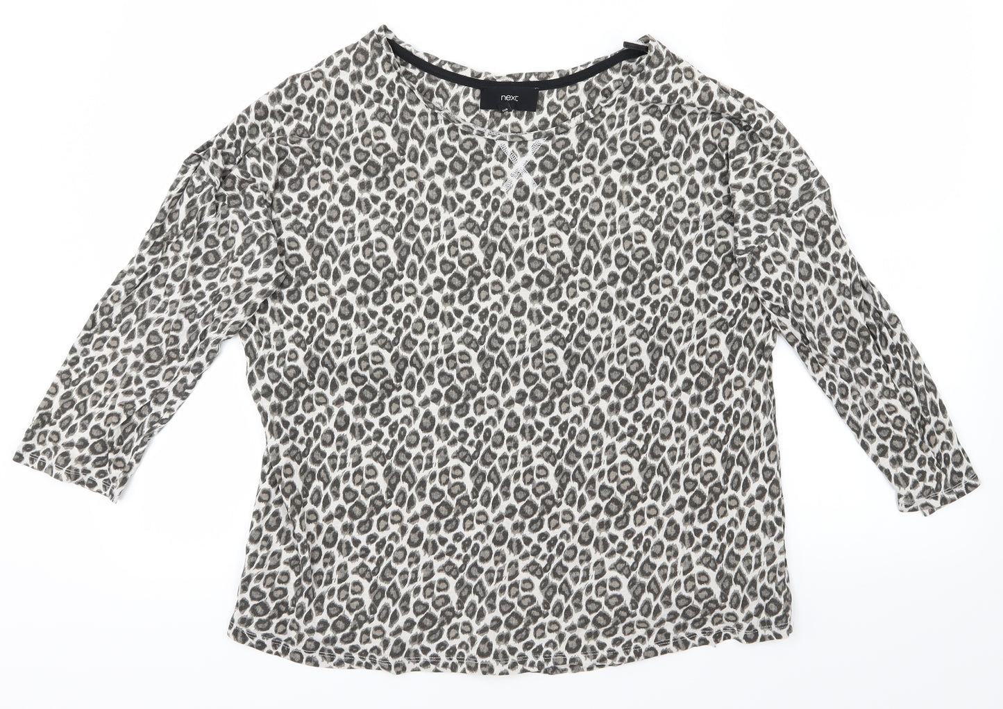 NEXT Womens Grey Animal Print  Basic T-Shirt Size 18