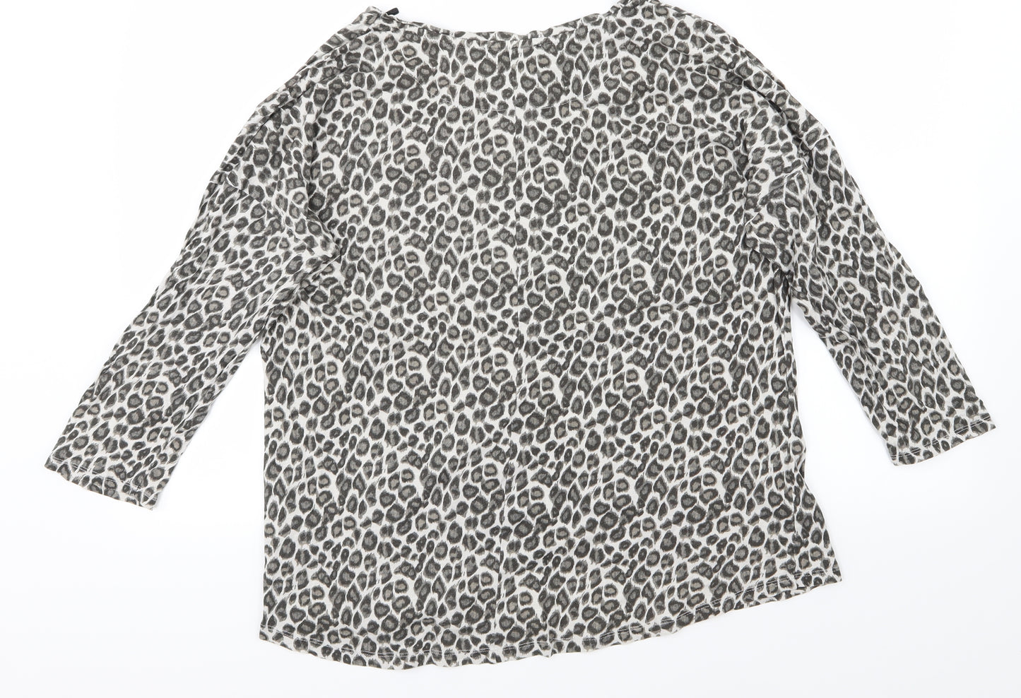 NEXT Womens Grey Animal Print  Basic T-Shirt Size 18