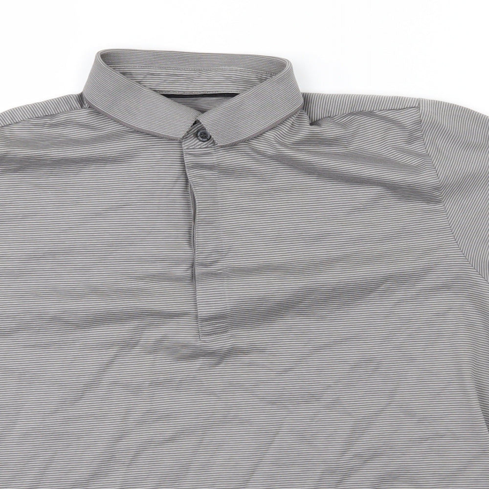HUGO BOSS Mens Grey Striped   Polo Size M