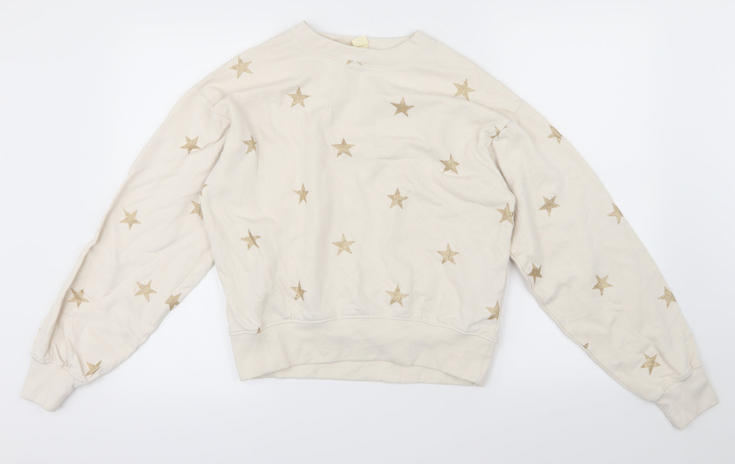 H&M Girls White   Pullover Jumper Size 12-13 Years  - Stars