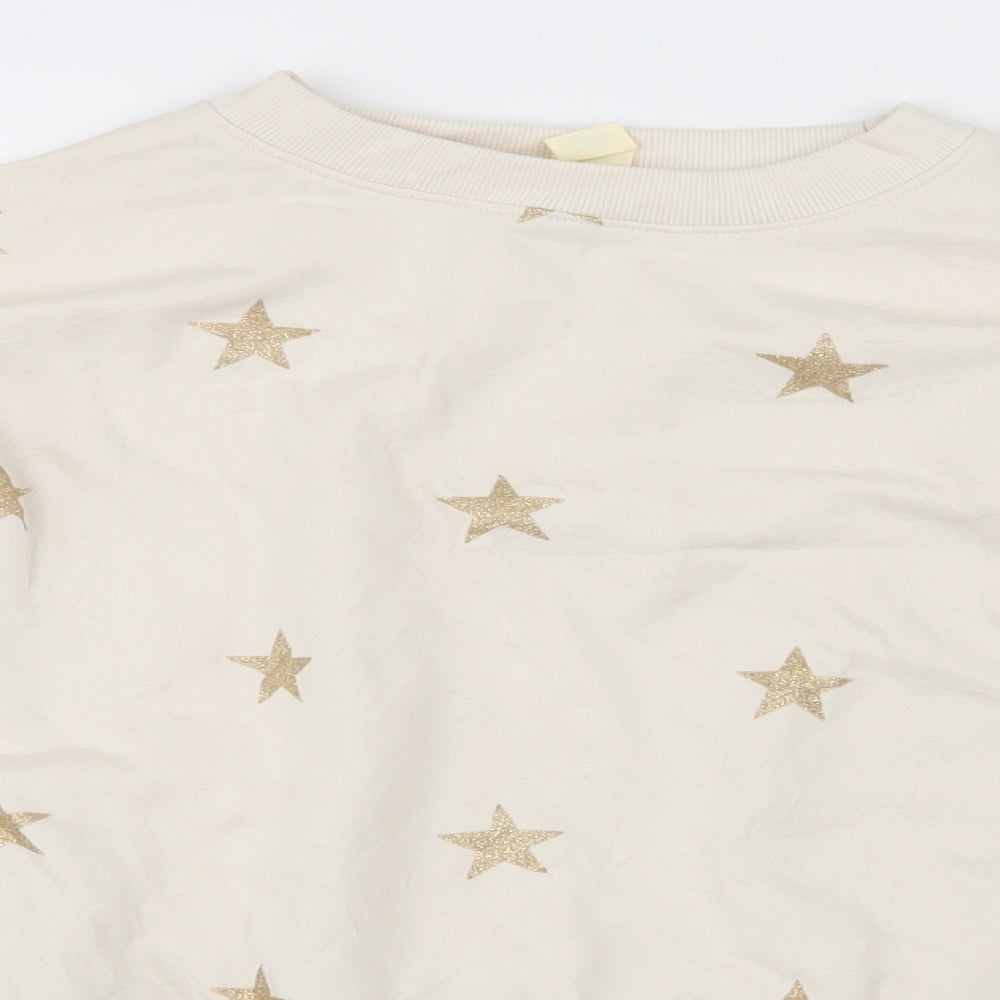 H&M Girls White   Pullover Jumper Size 12-13 Years  - Stars