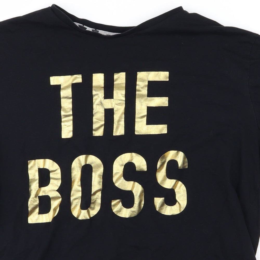 George Womens Black   Basic T-Shirt Size M  - The Boss