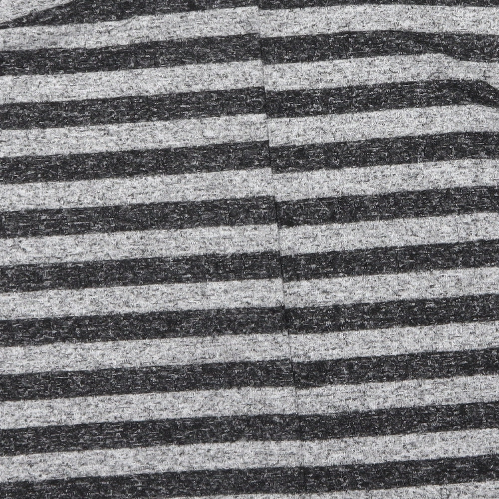 Peacocks Womens Grey Striped  Basic T-Shirt Size 16