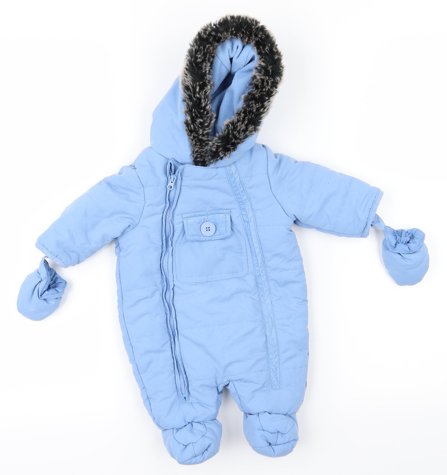 BHS Boys Blue   Babygrow One-Piece Size Newborn
