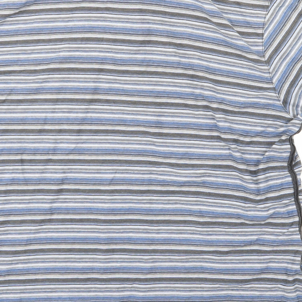 Mantaray Mens Blue Striped   Polo Size L